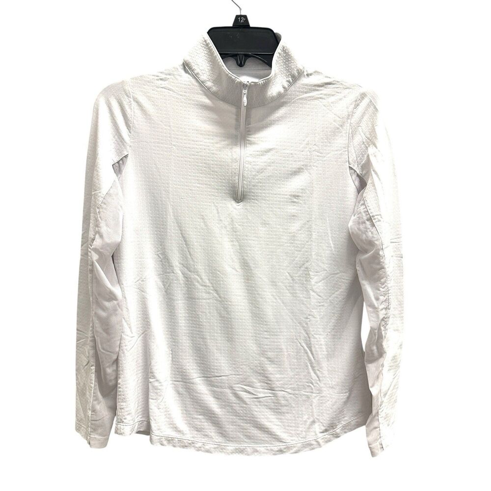 Ibkul 1/4 Zip Top Shirt Womens Vented Sleeve Golf Tennis Equestrian UPF 50+ Sz S